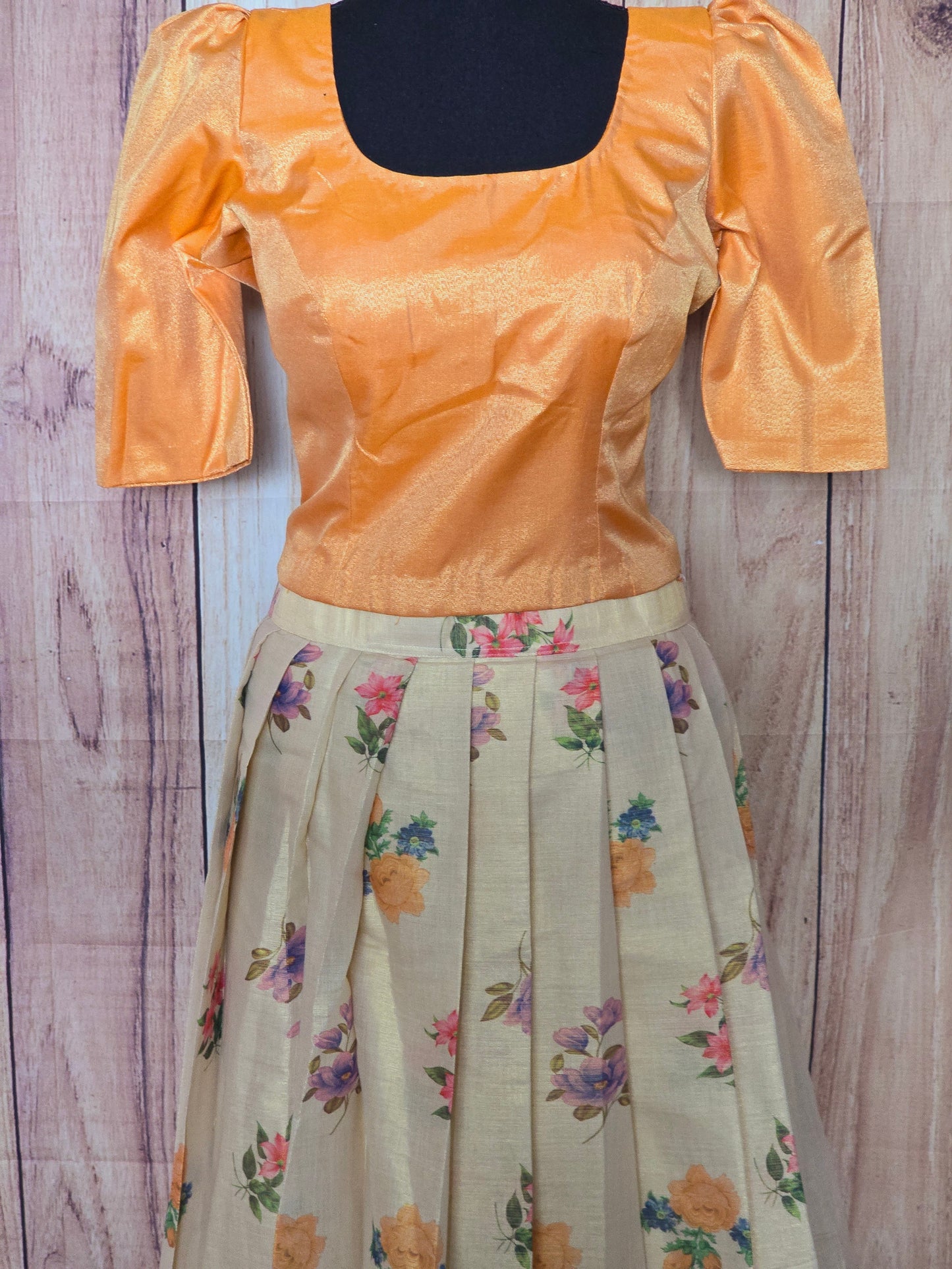 Onam floral skirt with top