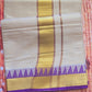 Set saree with flurascent blue border