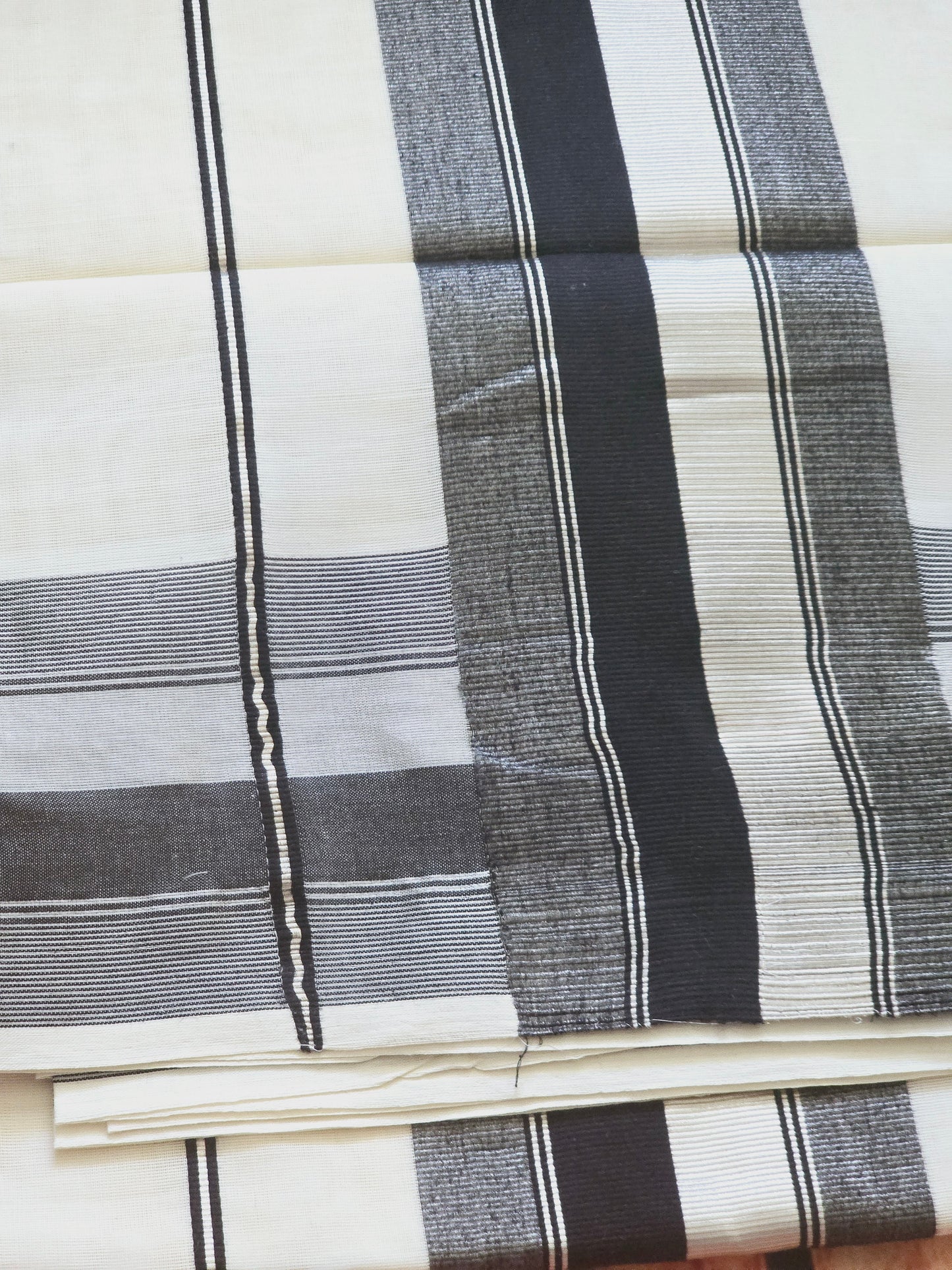 Cotton Set saree silver/ black border