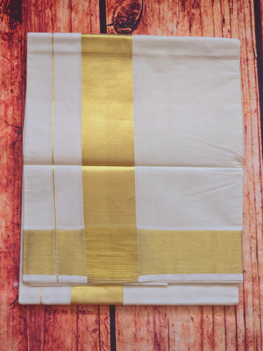 Set saree with gold kasav