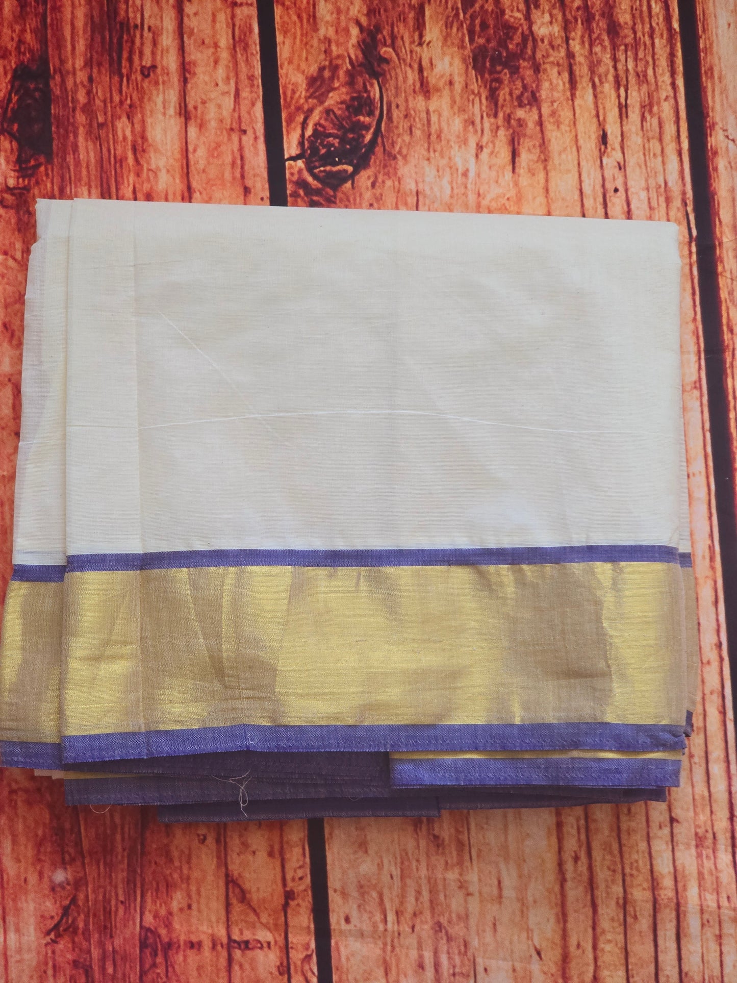 Navy blue/gold set saree