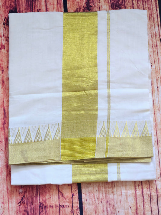 Cotton set saree with golden border