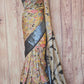 Chennuri( soft) silk sarees with penkalamkari design all over body- stitched blouse