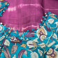 Tussar silk saree with kalamkari contrast pallu-  stitched kalamkari blouse