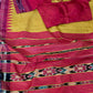 Jute/tussar silk saree with Temple border