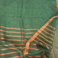 Bottle green/copper linen saree with stitched blouse