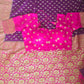 Semi Georgette saree (purple/pink) with stitched blouse