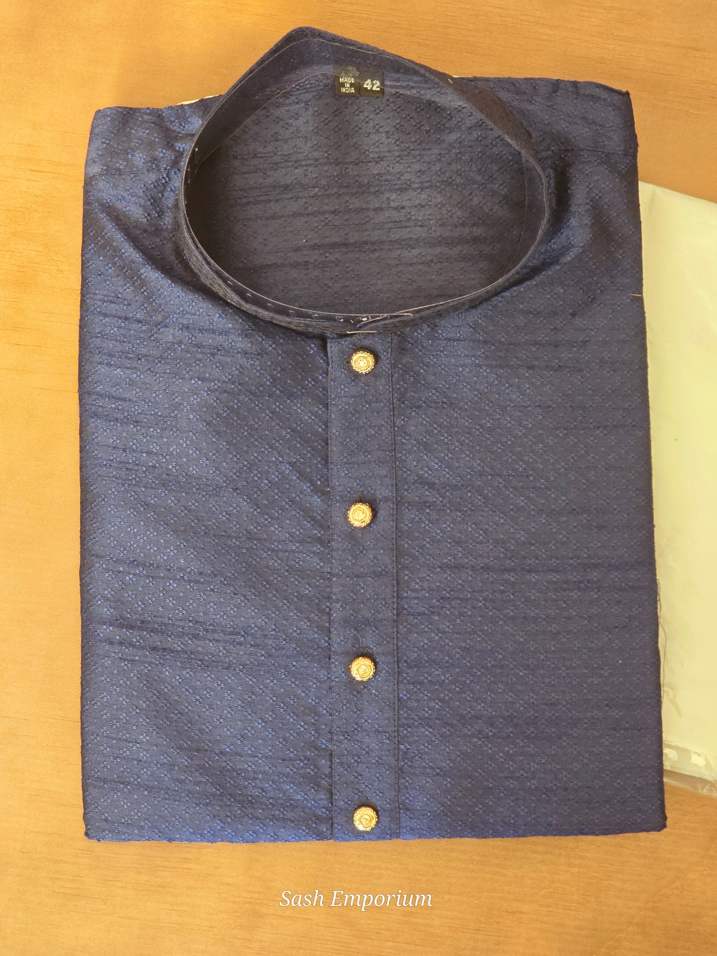 Navy blue men's kurta with pants