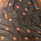 Black/copper linen saree with stitched blouse