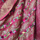 Soft tussar silk saree with French knot and kantha work