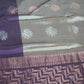 Kanchipuram soft silk saree (grey/purple) with stitched blouse