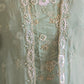 Party wear long gown(pastel shade) with handworked shrug