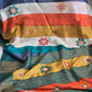 Pure Tussar silk multi color saree with kantha work- stitched blouse