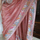 Pure Tussar silk saree with meenakari weaving- stitched blouse