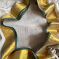 Mul cotton onam saree with gold/green border- no blouse