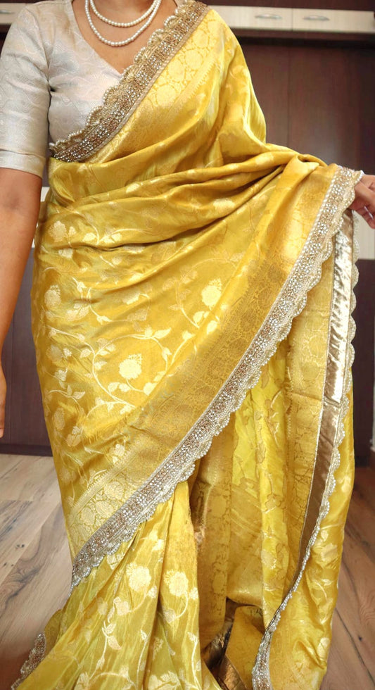 Banarasi brocade designer saree with border