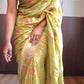 Khaddi georgette silk in floral jaal weaving with sabyasachi borders