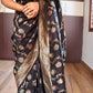 Munga banarasi silk saree with full body design- Stitched blouse available