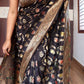 Munga banarasi silk saree with full body design- Stitched blouse available