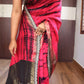 Marble shade munga silk saree with sabyasachi border- stitched blouse