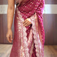 Pure georgette saree with heavy border- Stiched blouse available