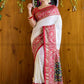 Georgette chikankari saree with patola silk border