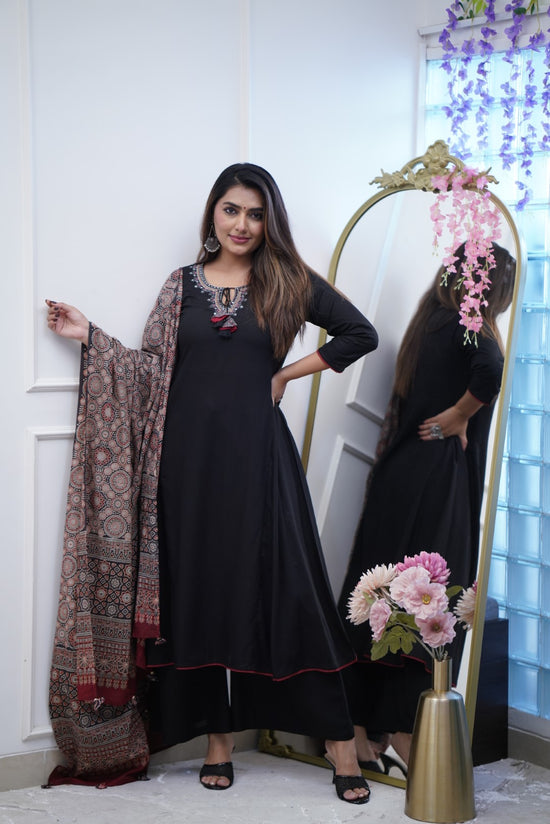 Black cotton Salwar suit set