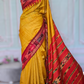 Jute/tussar silk saree with Temple border