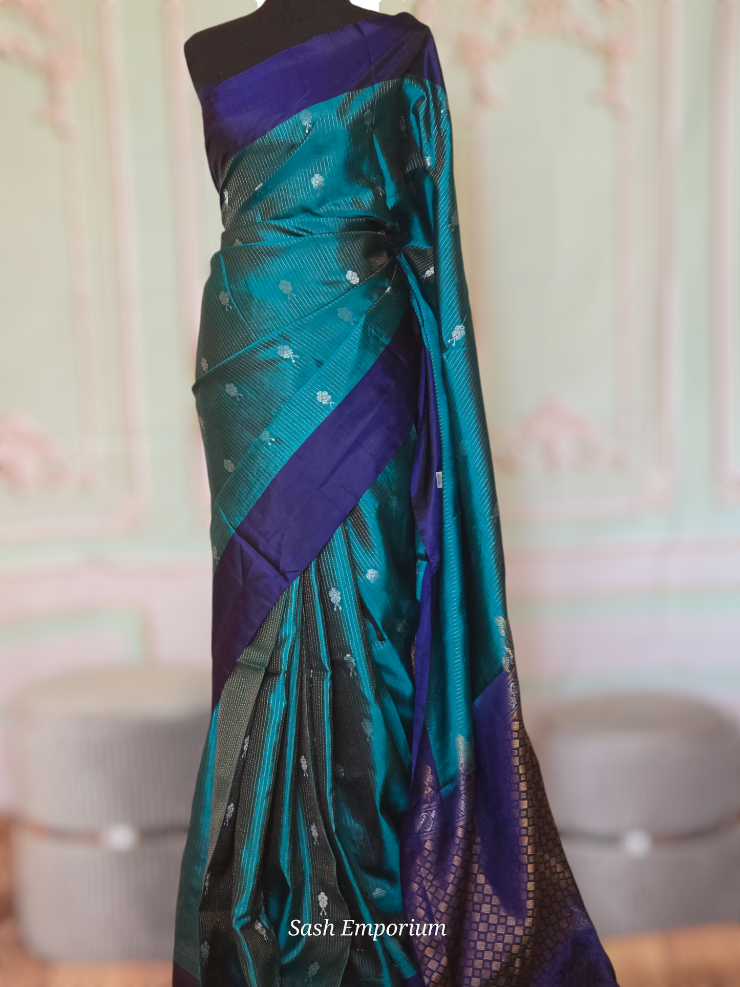 Kancheepuram soft silk with stitched blouse