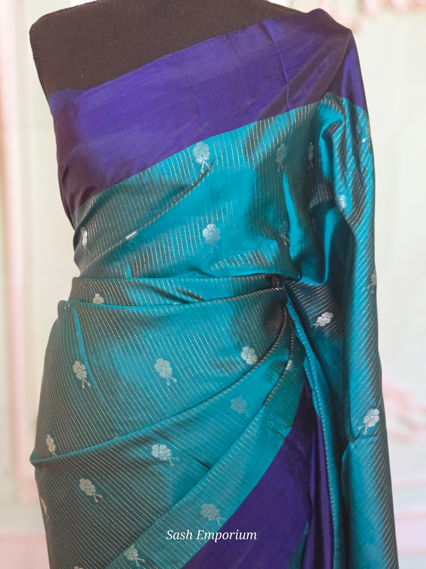 Kancheepuram soft silk with stitched blouse