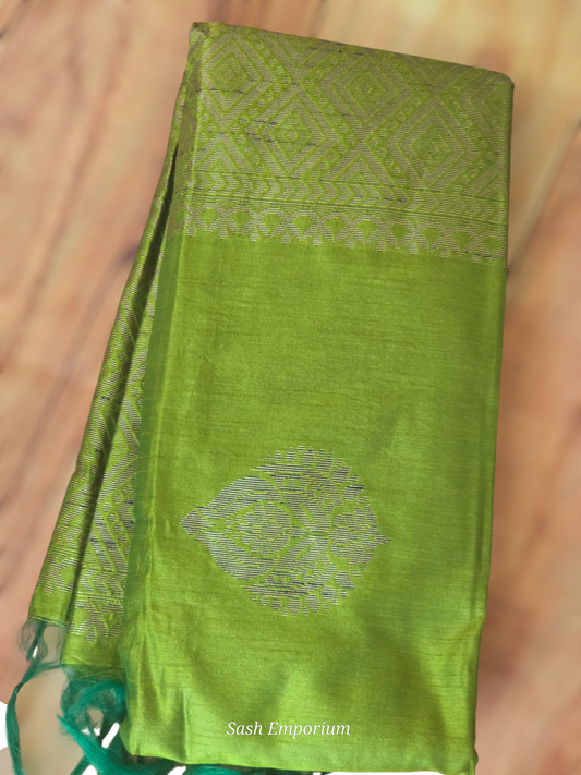 Semi silk saree with copper design- BP