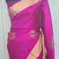 Soft silk kancheepuram saree with copper zari border- stitched blouse available