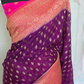 Semi Georgette saree (purple/pink) with stitched blouse