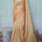 Soft linen tissue saree ( beige/peach) with all over thread sequins work- stitched blouse