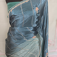 Satin organza designer saree( duel tone) with stitched blouse