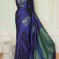 Soft silk kancheepuram saree (Nany blue) with stitched blouse