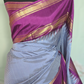 Pure silk iklat handloom saree( blue check) with stitched blouse