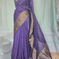 Art silk saree with antique border- stitched blouse