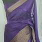 Art silk saree with antique border- stitched blouse