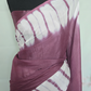 Crape chiffon saree with off white border- stitched blouse