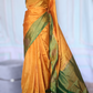 Kancheepuram soft silk saree with (Yellow /Green)