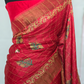 Soft tussar silk saree with French knot and kantha work