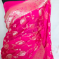 Mashru silk saree with silver zari- border