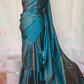 Kanchipuram soft silk saree ( teal blue) with stitched blouse