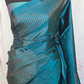 Kanchipuram soft silk saree ( teal blue) with stitched blouse