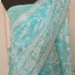 Pure organza saree with white thread work all over body