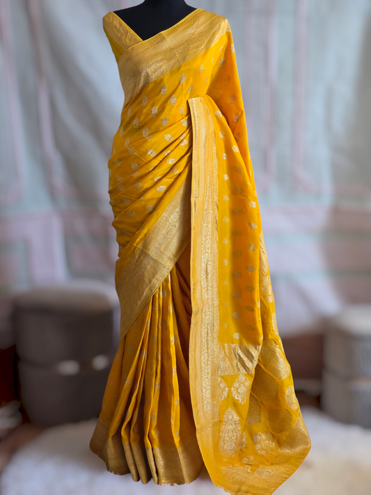 Mashru silk Banaras weaving saree- Blouse PC