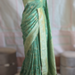 Sage green Mushru silk with banarasi weaving- Stitched blouse