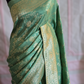 Sage green Mushru silk with banarasi weaving- Stitched blouse