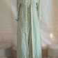 Party wear long gown(pastel shade) with handworked shrug